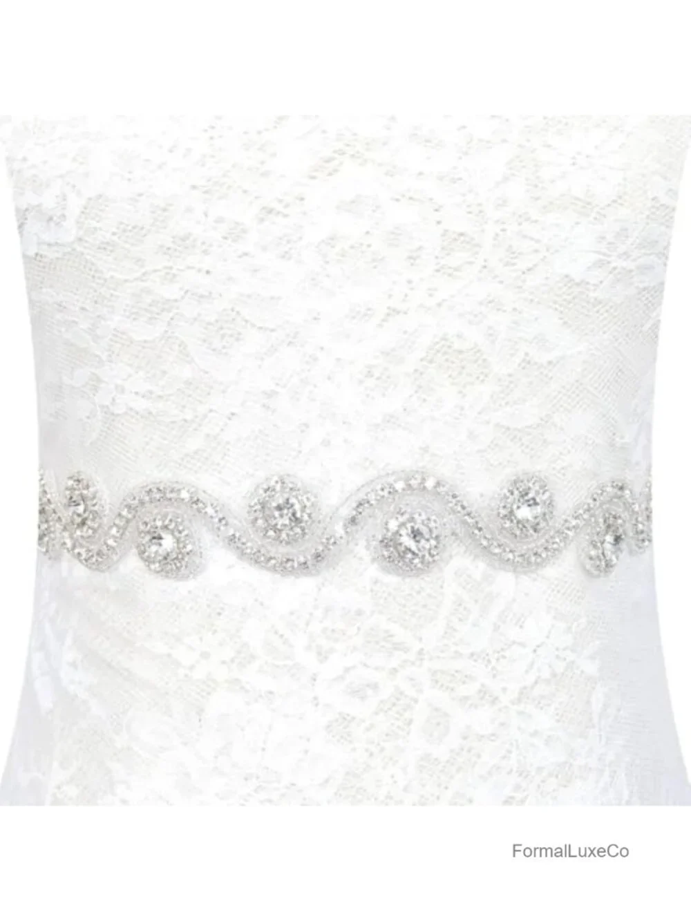 Crystal Rhinestone Applique Wedding Sash Belt - Design Your Dream Dress